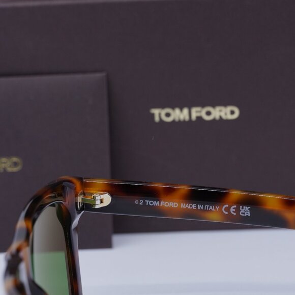 Final Price! Tom Ford Buckley-02 FT0906 53N Havana/Green Sunglasses - Picture 8 of 10